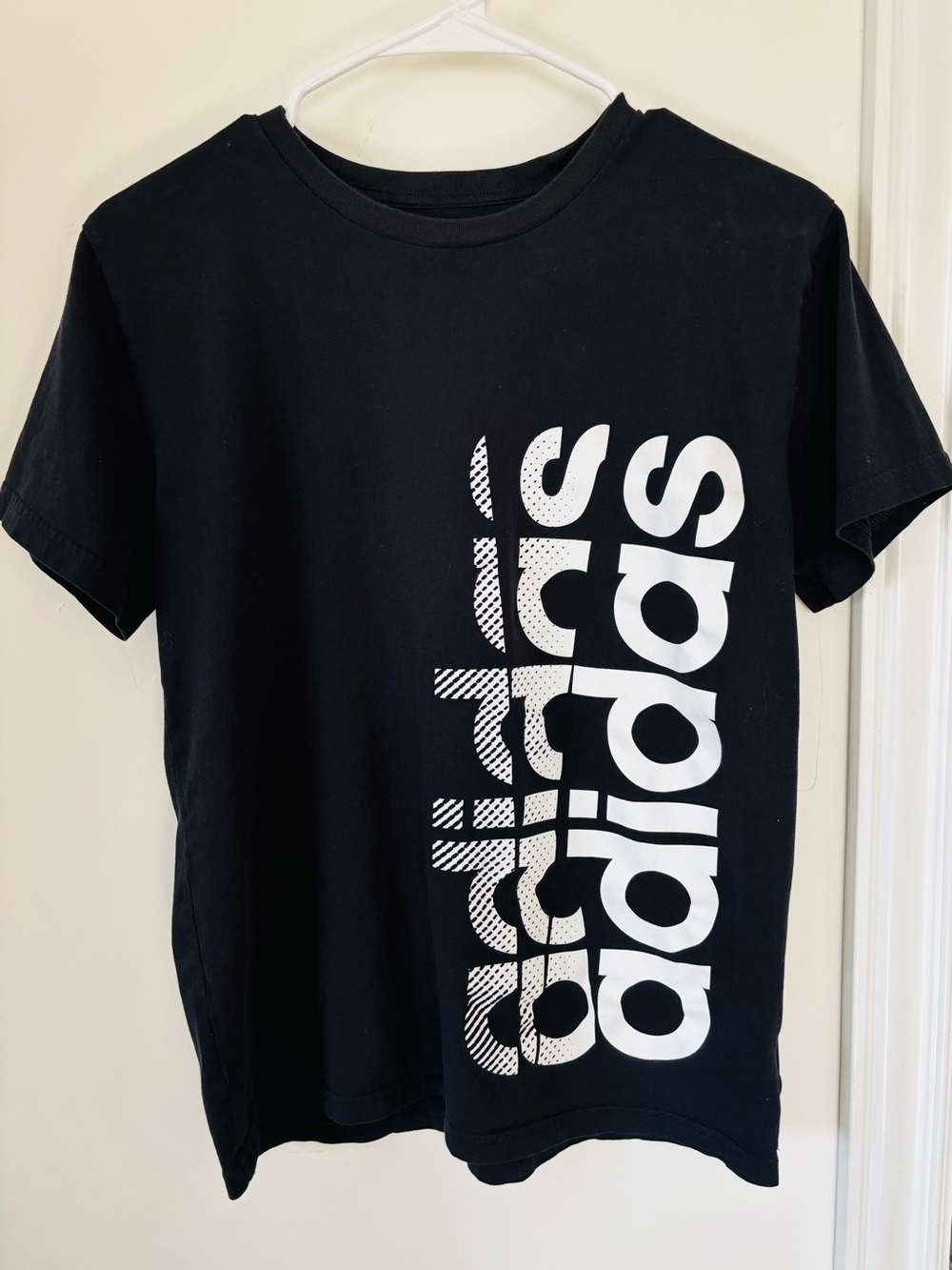 Boys Adidas Black Graphic Logo Tee